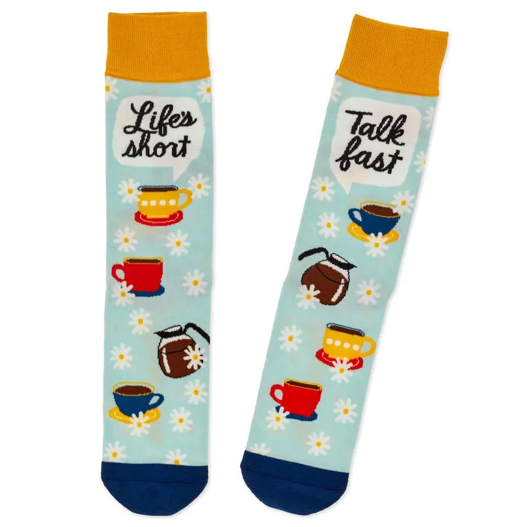 Hallmark Gilmore Girls Life's Short, Talk Fast Crew Socks 1 Hallmark Gilmore Girls Life's Short, Talk Fast Crew Socks
