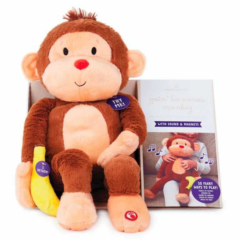 Hallmark Goin' Bananas Monkey Singing Stuffed Animal, 12" 4 Hallmark Goin' Bananas Monkey Singing Stuffed Animal, 12" - Image 4