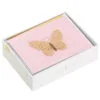 Hallmark Gold Butterfly On Pink Blank Note Cards, Box Of 8