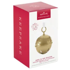 Hallmark 50th Anniversary Ring In The Season Special Edition Metal Bell Ornament -Hot Sale Hallmark Store Gold Jingle Bell Keepsake Ornament 2899QGO2989 04
