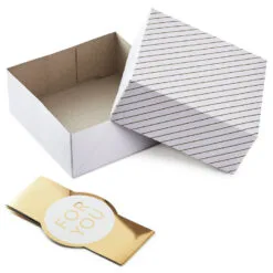 Hallmark 10" Gold And White Striped 2-Pack Gift Boxes With Bands 8 Hallmark 10" Gold And White Striped 2-Pack Gift Boxes With Bands -Hot Sale Hallmark Store Gold and White Striped 2Pack Gift Boxes With Bands 5EBC1226 03