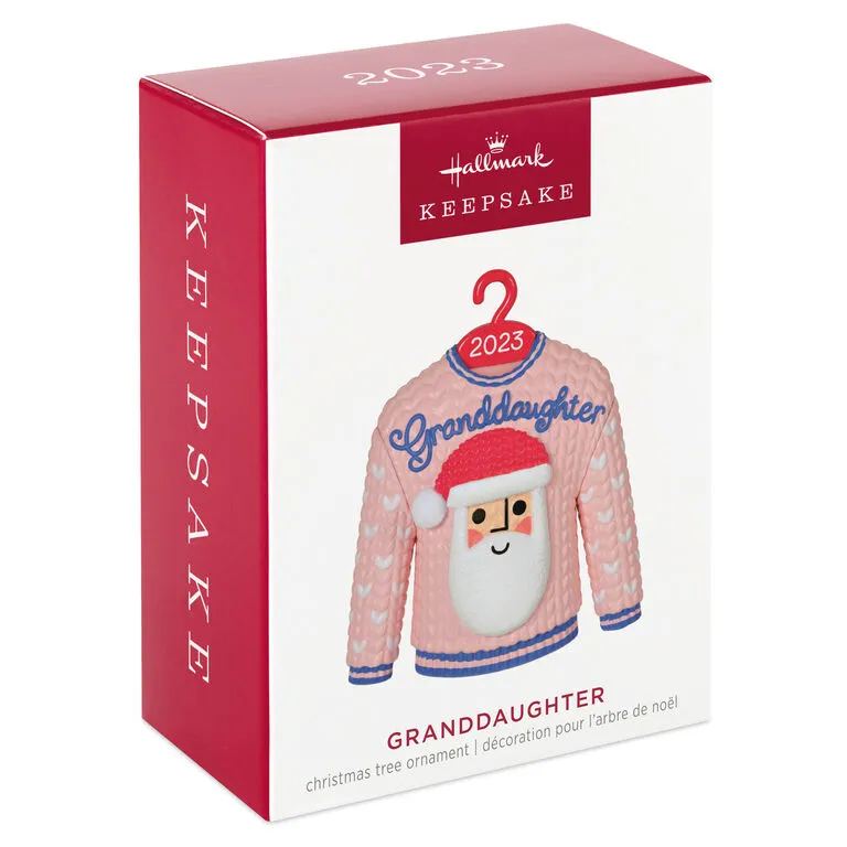Hallmark Granddaughter Christmas Sweater 2023 Ornament 4 Hallmark Granddaughter Christmas Sweater 2023 Ornament - Image 4