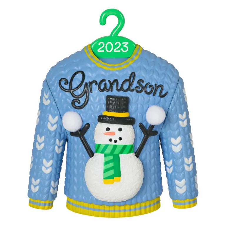 Hallmark Grandson Christmas Sweater 2023 Ornament 1 Hallmark Grandson Christmas Sweater 2023 Ornament