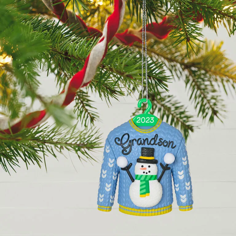Hallmark Grandson Christmas Sweater 2023 Ornament 2 Hallmark Grandson Christmas Sweater 2023 Ornament - Image 2