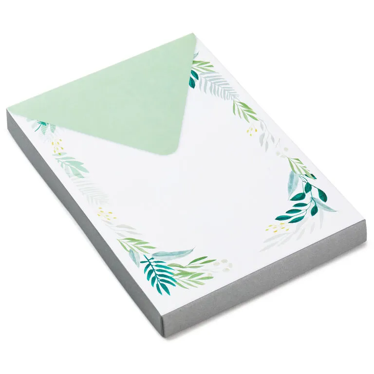 Hallmark Fern Border Stationery Set, 20 Sheets 1 Hallmark Fern Border Stationery Set, 20 Sheets