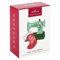 Hallmark Sew Very Merry! Ornament 9 Hallmark Sew Very Merry! Ornament -Hot Sale Hallmark Store Green Sewing Machine and Stocking Keepsake Ornament 1799QGO2927 04