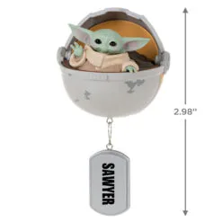 Hallmark Star Wars: The Mandalorian™ Grogu™ In Hovering Pram Personalized Ornament 5 Hallmark Star Wars: The Mandalorian™ Grogu™ In Hovering Pram Personalized Ornament -Hot Sale Hallmark Store Grogu in Hovering Pram Personalized Christmas Ornament 2499QHE2201B1 03