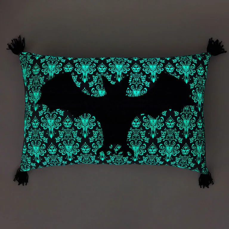 Hallmark Disney The Haunted Mansion Glow-in-the-Dark Bat Pillow, 12x20 2 Hallmark Disney The Haunted Mansion Glow-in-the-Dark Bat Pillow, 12x20 - Image 2