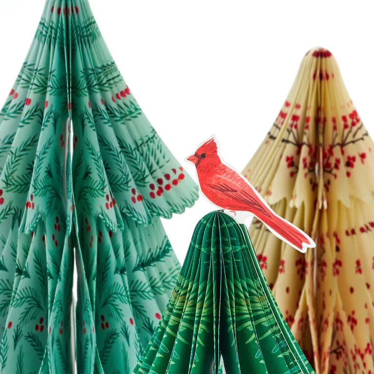 Hallmark Honeycomb Trees 3D Pop-Up Christmas Decorations, Set Of 3 2 Hallmark Honeycomb Trees 3D Pop-Up Christmas Decorations, Set Of 3 - Image 2