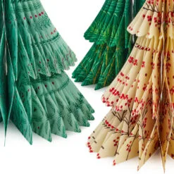 Hallmark Honeycomb Trees 3D Pop-Up Christmas Decorations, Set Of 3 6 Hallmark Honeycomb Trees 3D Pop-Up Christmas Decorations, Set Of 3 -Hot Sale Hallmark Store Honeycomb Trees 3D PopUp Christmas Decorations Set 1999XPJ8046 03