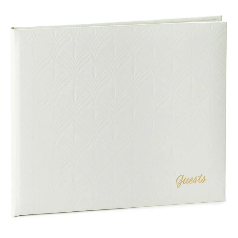 Hallmark Ivory Botanical Pattern Guest Book 1 Hallmark Ivory Botanical Pattern Guest Book