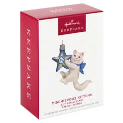 Hallmark Mischievous Kittens Special Edition 25th Anniversary Ornament 9 Hallmark Mischievous Kittens Special Edition 25th Anniversary Ornament -Hot Sale Hallmark Store Kitten With 25th Star Keepsake Ornament 1799QXE3327 04