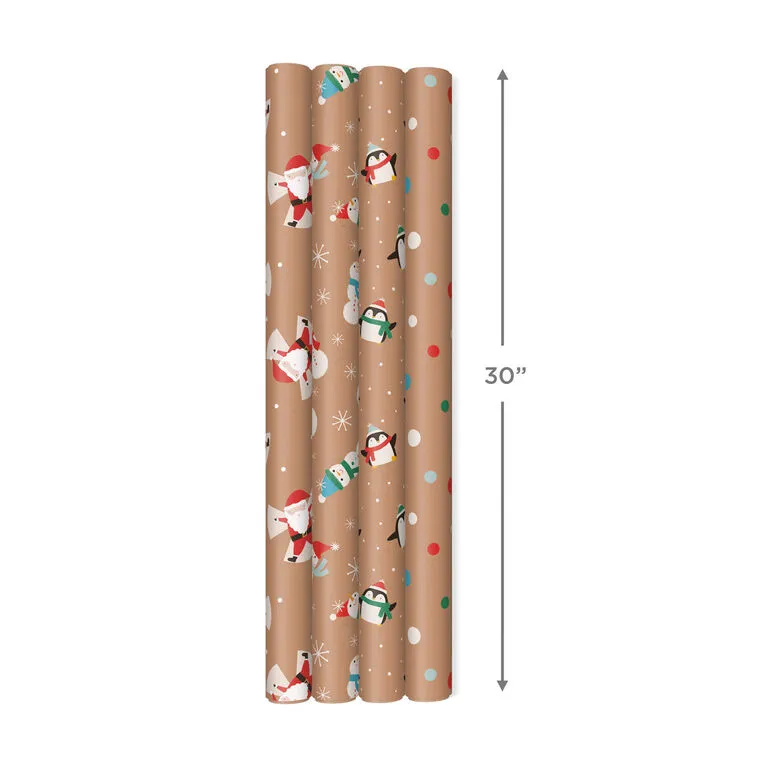 Hallmark Kraft Assorted 4-Pack Christmas Wrapping Paper, 88 Sq. Ft. 8 Hallmark Kraft Assorted 4-Pack Christmas Wrapping Paper, 88 Sq. Ft. - Image 8