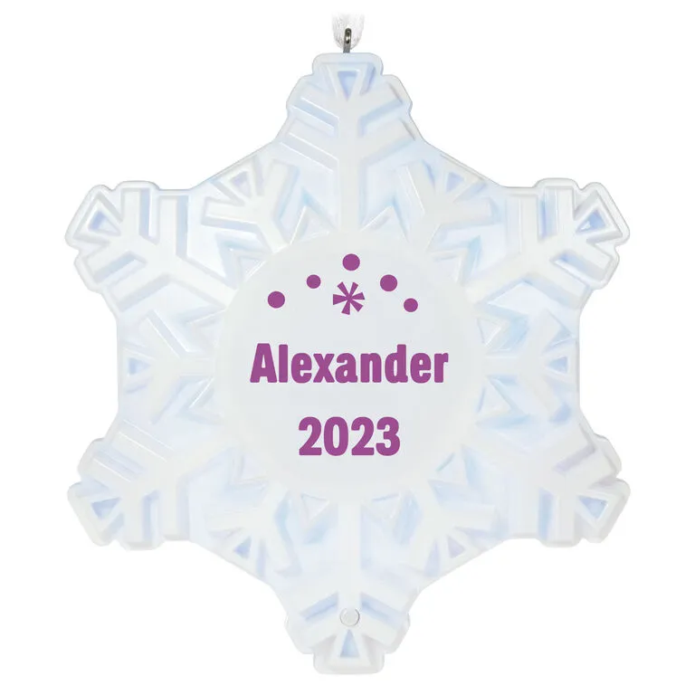 Hallmark Magic Sparkling Snowflake Block Text Personalized Ornament With Light 1 Hallmark Magic Sparkling Snowflake Block Text Personalized Ornament With Light