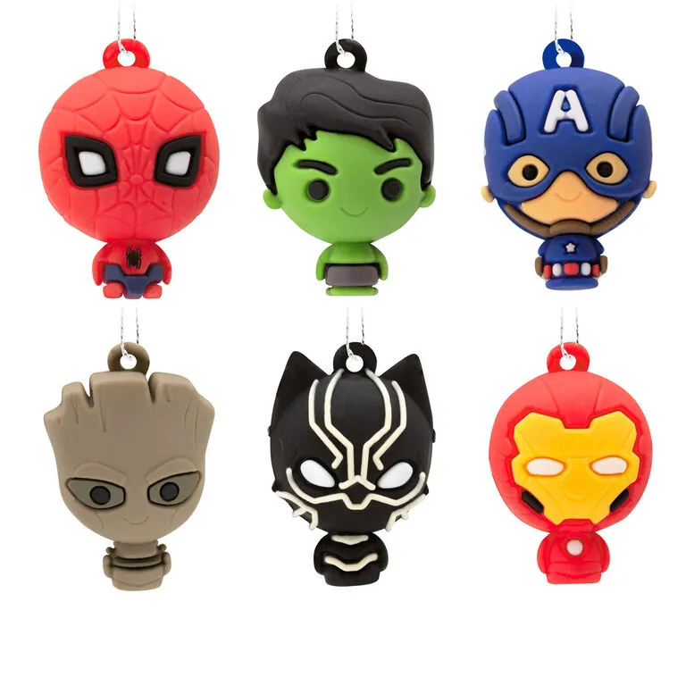 Mini Marvel Super Heroes Shatterproof Hallmark Ornaments, Set Of 6 1 Mini Marvel Super Heroes Shatterproof Hallmark Ornaments, Set Of 6