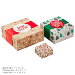Hallmark Merry And Bright 3-Pack Christmas Gift Boxes, Assorted Sizes And Designs 8 Hallmark Merry And Bright 3-Pack Christmas Gift Boxes, Assorted Sizes And Designs -Hot Sale Hallmark Store Merry and Bright Assorted Christmas Gift Boxes 5XBC1129 03