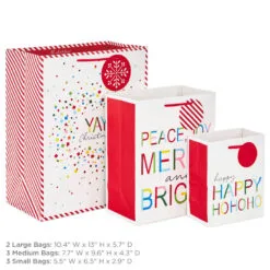 Hallmark Merry And Bright 8-Pack Christmas Gift Bags, Assorted Sizes And Designs 8 Hallmark Merry And Bright 8-Pack Christmas Gift Bags, Assorted Sizes And Designs -Hot Sale Hallmark Store Merry and Bright Assortment Christmas Gift Bags 5XGB1402 03