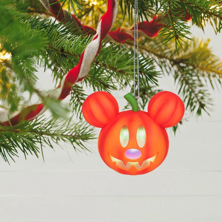 Hallmark Disney Mickey Mouse Mysterious Mickey Jack-o'-Lantern Ornament With Light 2 Hallmark Disney Mickey Mouse Mysterious Mickey Jack-o'-Lantern Ornament With Light - Image 2