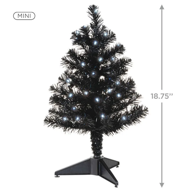 Hallmark Miniature Black Pre-Lit Christmas Tree, 18.75" 3 Hallmark Miniature Black Pre-Lit Christmas Tree, 18.75" - Image 3