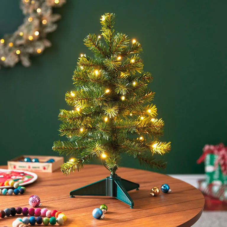 Hallmark Miniature Evergreen Pre-Lit Christmas Tree, 18.75" 2 Hallmark Miniature Evergreen Pre-Lit Christmas Tree, 18.75" - Image 2
