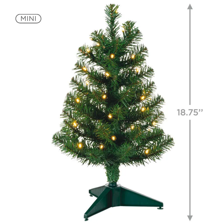 Hallmark Miniature Evergreen Pre-Lit Christmas Tree, 18.75" 3 Hallmark Miniature Evergreen Pre-Lit Christmas Tree, 18.75" - Image 3