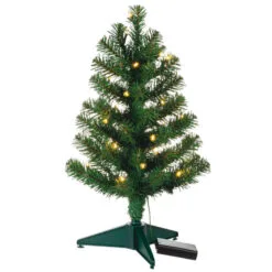 Hallmark Miniature Evergreen Pre-Lit Christmas Tree, 18.75" 7 Hallmark Miniature Evergreen Pre-Lit Christmas Tree, 18.75" -Hot Sale Hallmark Store Miniature Green PreLit Christmas Tree 2499QSB6253 06