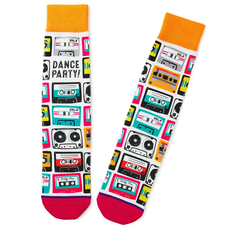 Hallmark Dance Party Cassette Tapes Fun Crew Socks 1 Hallmark Dance Party Cassette Tapes Fun Crew Socks