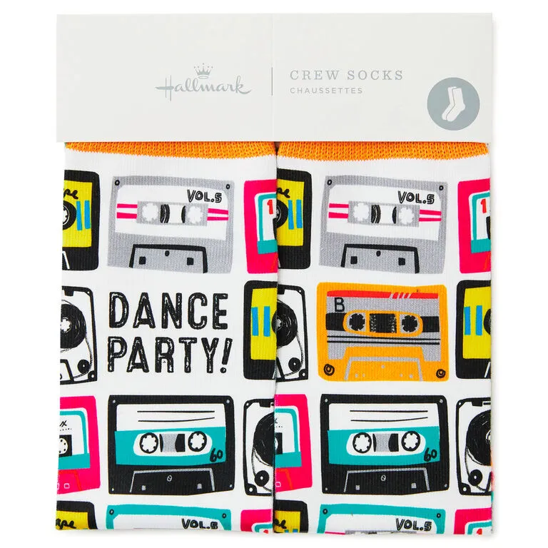 Hallmark Dance Party Cassette Tapes Fun Crew Socks 2 Hallmark Dance Party Cassette Tapes Fun Crew Socks - Image 2