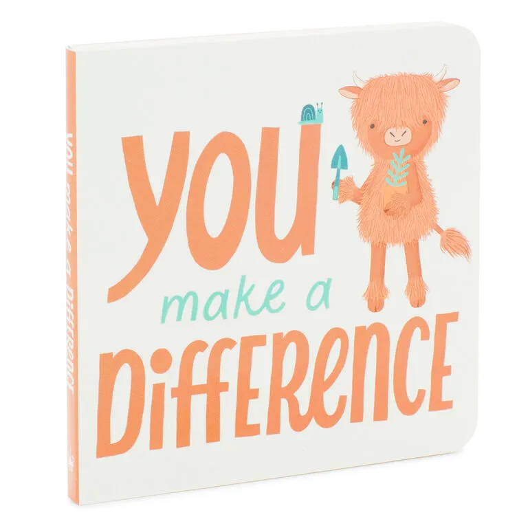 Hallmark MopTops Highland Cow Stuffed Animal With You Make A Difference Board Book 4 Hallmark MopTops Highland Cow Stuffed Animal With You Make A Difference Board Book - Image 4