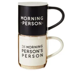 Hallmark Morning Person Stacking Mugs, Set Of 2 -Hot Sale Hallmark Store Morning Person Stacking Mugs 1SNN1068 03