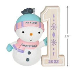 Hallmark My First Christmas Snowman 2023 Ornament 8 Hallmark My First Christmas Snowman 2023 Ornament -Hot Sale Hallmark Store My 1st Christmas Snowman Keepsake Ornament 1699QGO2739 03