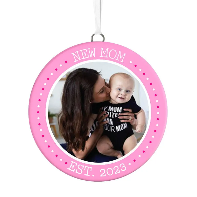 Hallmark New Mom Personalized Text And Photo Ceramic Ornament 1 Hallmark New Mom Personalized Text And Photo Ceramic Ornament