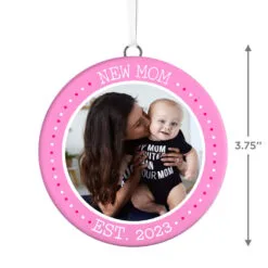 Hallmark New Mom Personalized Text And Photo Ceramic Ornament 5 Hallmark New Mom Personalized Text And Photo Ceramic Ornament -Hot Sale Hallmark Store New Mom Personalized Round Ceramic Ornament 1999QHE1711B27 03