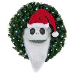 Hallmark Disney Tim Burton's The Nightmare Before Christmas Jack Skellington Wreath With Light, Sound And Motion, 24"