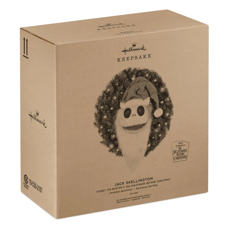 Hallmark Disney Tim Burton's The Nightmare Before Christmas Jack Skellington Wreath With Light, Sound And Motion, 24" 4 Hallmark Disney Tim Burton's The Nightmare Before Christmas Jack Skellington Wreath With Light, Sound And Motion, 24" - Image 4