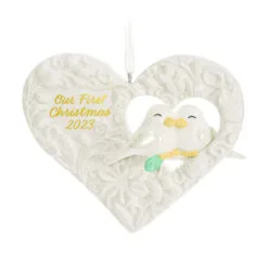 Hallmark Our First Christmas Birds In Heart 2023 Porcelain Ornament