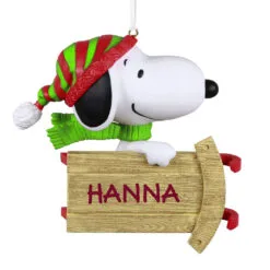 Hallmark Peanuts® Sledding With Snoopy Personalized Ornament