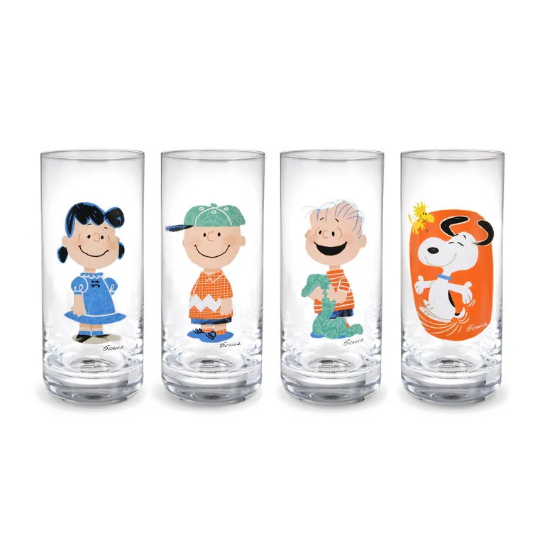 Hallmark Peanuts® Snoopy And Friends Tall Drinking Glasses, Set Of 4 1 Hallmark Peanuts® Snoopy And Friends Tall Drinking Glasses, Set Of 4