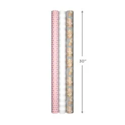 Hallmark Pink And Gray 3-Pack Wrapping Paper, 85 Sq. Ft. Total 15 Hallmark Pink And Gray 3-Pack Wrapping Paper, 85 Sq. Ft. Total -Hot Sale Hallmark Store Pink and Gray 2 Standard 1 Foil 3Pack Gift Wrap 5EWR6421 08