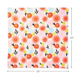 Hallmark 26" Modern Floral Fabric Gift Wrap With Elastic Band 9 Hallmark 26" Modern Floral Fabric Gift Wrap With Elastic Band -Hot Sale Hallmark Store PinkandOrange Floral Square Flat Wrapping Cloth 1299EJR6378 04