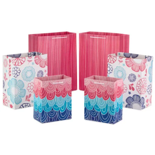 Hallmark Pretty Patterns Assorted Sizes 6-Pack Gift Bags -Hot Sale Hallmark Store Pretty Patterns Assorted Sizes 6Pack Gift Bags 5EGB7029 01