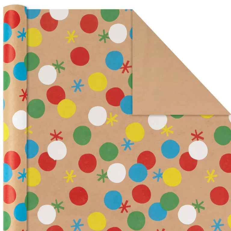 Hallmark Primary Birthday 3-Pack Kraft Wrapping Paper, 105 Sq. Ft. Total 4 Hallmark Primary Birthday 3-Pack Kraft Wrapping Paper, 105 Sq. Ft. Total - Image 4