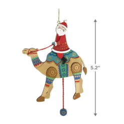 Hallmark Pull-String Camel With Santa Wood Ornament -Hot Sale Hallmark Store PullString Camel With Santa Keepsake Ornament 2499QGO2977 03