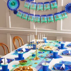 Hallmark Color Pop 60-Piece Tableware Premium Party Kit, Blue Hexagon 5 Hallmark Color Pop 60-Piece Tableware Premium Party Kit, Blue Hexagon -Hot Sale Hallmark Store Purple Hexagon Shape Plates Party in a Box Supplies 5CLP1012 03