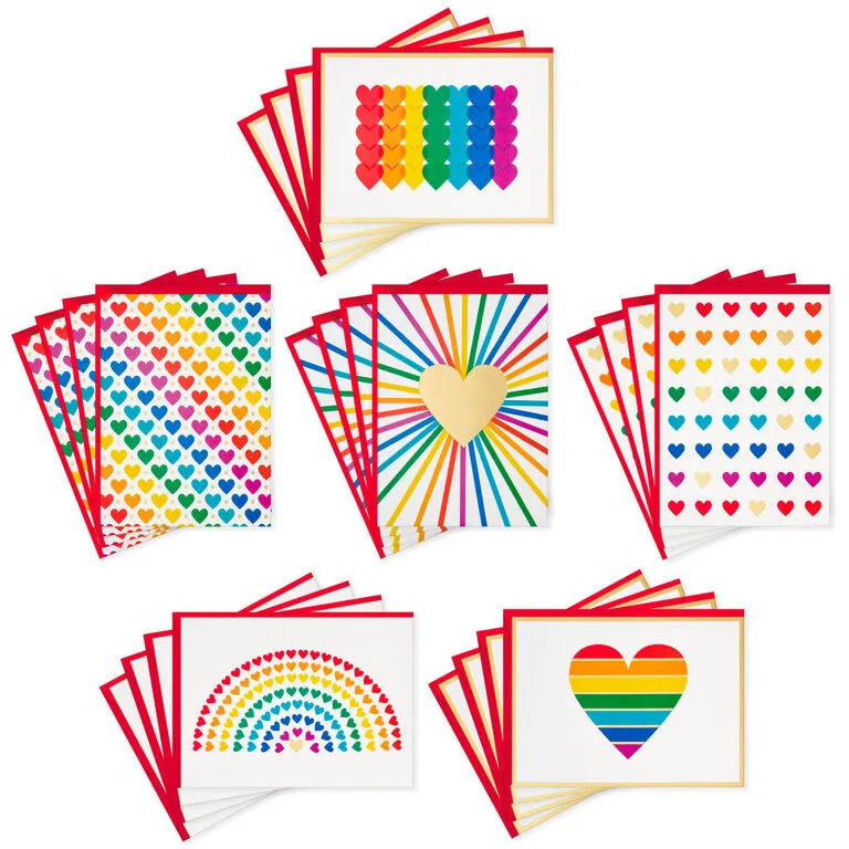 Hallmark Rainbow Hearts Boxed Blank Notes Assortment, Pack Of 24 1 Hallmark Rainbow Hearts Boxed Blank Notes Assortment, Pack Of 24