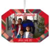 Hallmark Red Plaid Personalized Text And Photo Metal Ornament