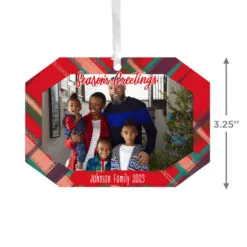 Hallmark Red Plaid Personalized Text And Photo Metal Ornament 5 Hallmark Red Plaid Personalized Text And Photo Metal Ornament -Hot Sale Hallmark Store Red Plaid Personalized Christmas Ornament 1OFM1001B1 03