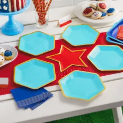 Hallmark Color Pop 60-Piece Tableware Premium Party Kit, Red Star 5 Hallmark Color Pop 60-Piece Tableware Premium Party Kit, Red Star -Hot Sale Hallmark Store Red Star Shape Plates Party in a Box Supplies 5CLP1013 03