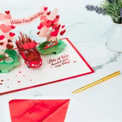 Hallmark Special Delivery 3D Pop-Up Valentine's Day Card -Hot Sale Hallmark Store Red Truck With Flowers 3D PopUp Valentines Day Card 1299IAV6066 08