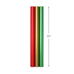 Hallmark Red, Green, Gold Foil 3-Pack Christmas Wrapping Paper, 60 Sq. Ft. 15 Hallmark Red, Green, Gold Foil 3-Pack Christmas Wrapping Paper, 60 Sq. Ft. -Hot Sale Hallmark Store RedGreenGold Foil 3Pack Christmas Wrapping Paper 5JXW1067 08